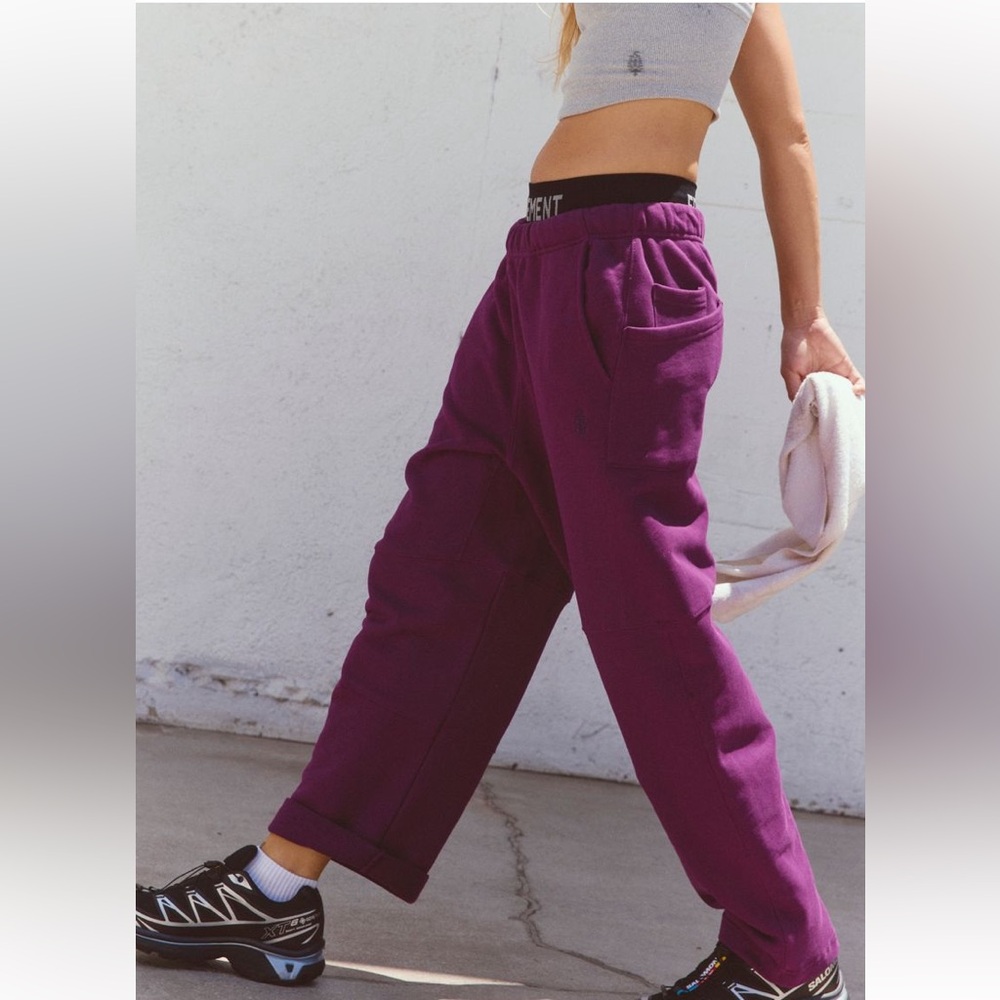 Free People Barrel Purple Drawstring Sweatpants